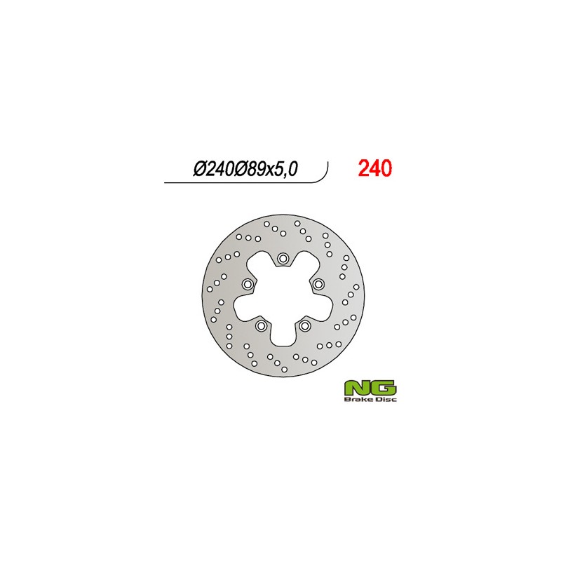 Tarcza hamulcowa tył Suzuki GSF/GSR/SV/RF 240x89x5 (5x10,5mm)