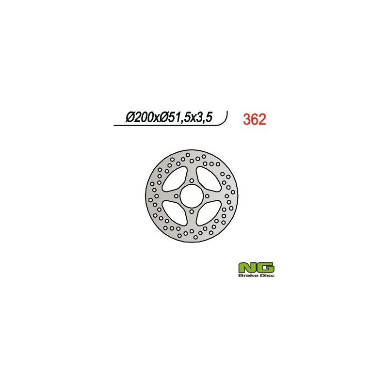 Tarcza hamulcowa tył Yamaha YFM 350/ YFZ 450 03-04 (200X51X3,5) (4X8,5MM)