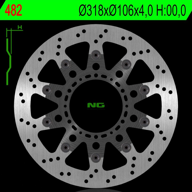 Tarcza hamulcowa przód Honda NSR 125 93-03 pływająca 318x106x4,0 mm 6x8,5mm