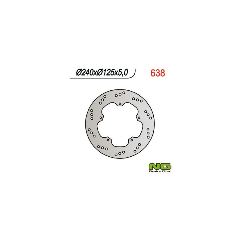 Tarcza hamulcowa do Piaggio 125/180/200/250/300/400/500 (240x125x4,5)