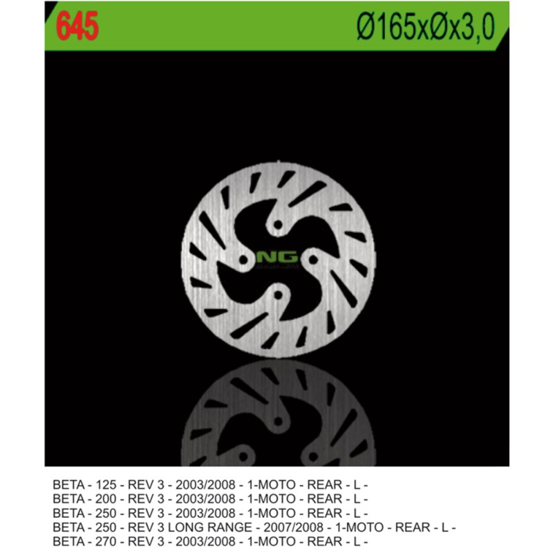Tarcza hamulcowa tył Beta Rev 3 125/200/250/270 '03-'08 (165x3) (4x10,5mm)
