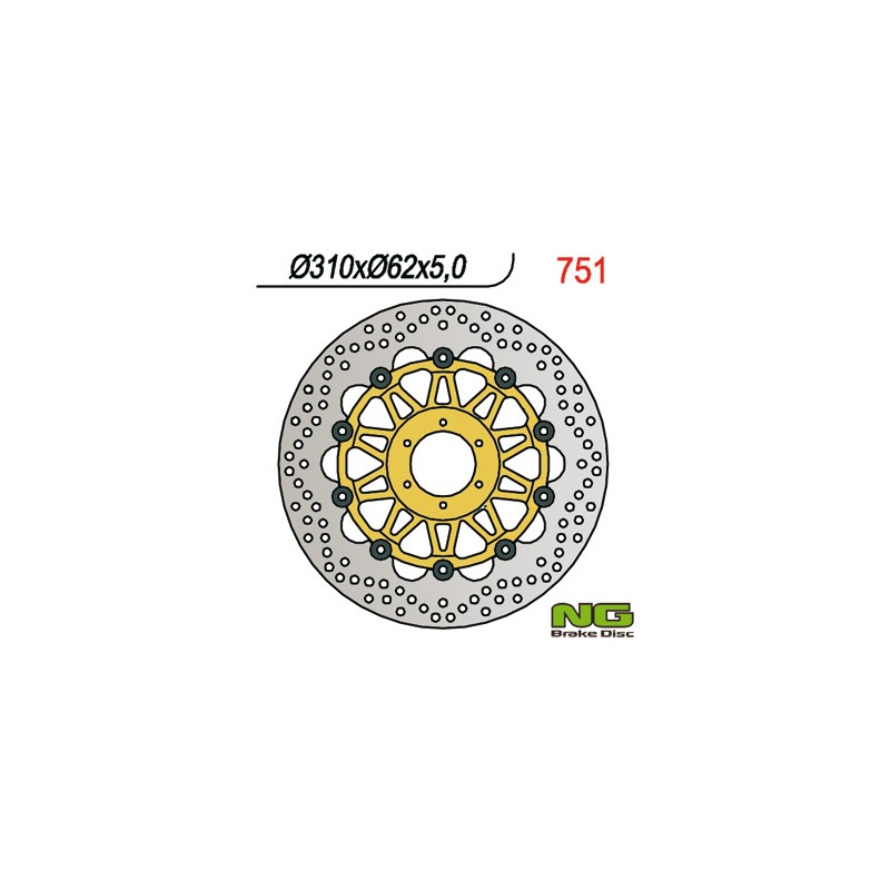 Tarcza hamulcowa przód Honda CBR 900 98-99 (310x62x5) (6x6,5mm) - Płynąca