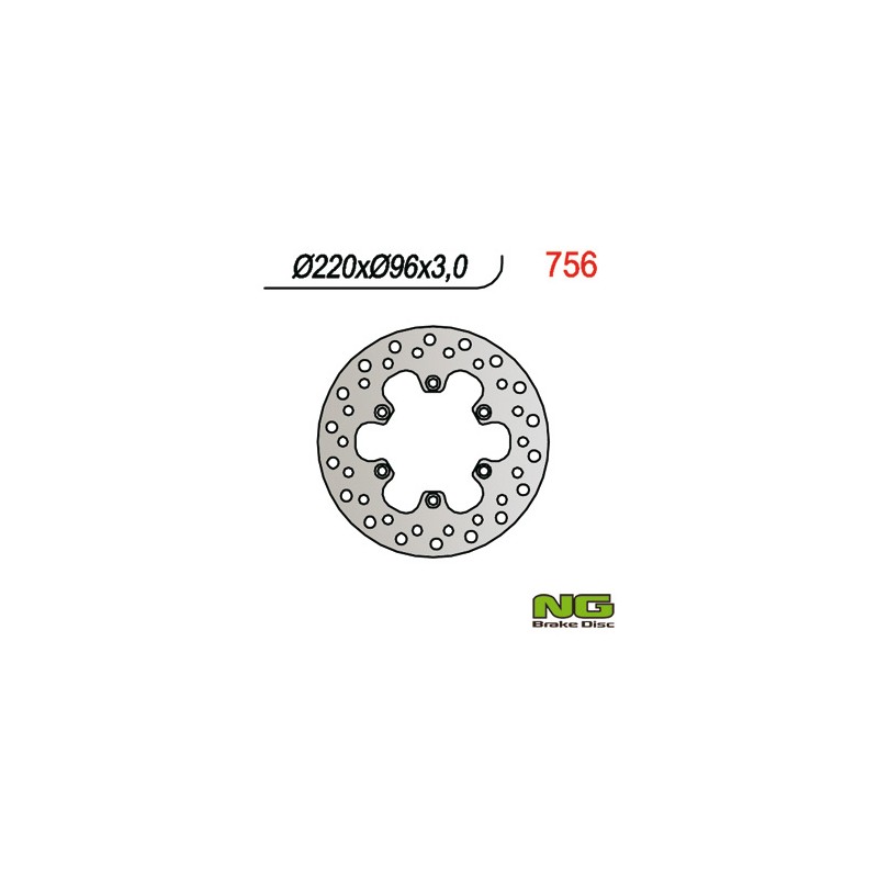 Tarcza hamulcowa przód Kawasaki KX 80 '84-'00, KX 85 '01-16, KX 100 '06-16 (220X96X3)
