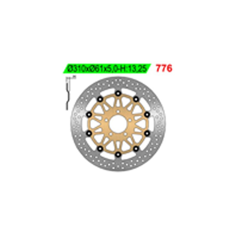 Tarcza hamulcowa przód Kawasaki ZRX 1100/1200, ZX 9R 00-01 (310x61x5)