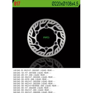Tarcza hamulcowa tył Gas Gas 50/125/200/250/300/450/500/515 (220X108X4,5)