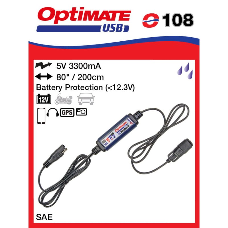 Ładowarka USB OPTIMATE 3300mA ze złączem SAE
