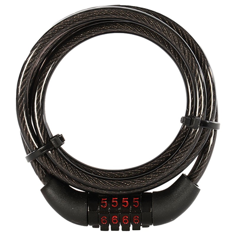 Oxford Zabezpieczenie Antykradzieżowe (Linka) Combi6 Combination Lock Zamek na Szyfr 6mm x 1500mm Kolor Czarny