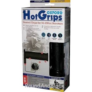 Manetki podgrzewane Oxford do skuterów - kolor czarny
