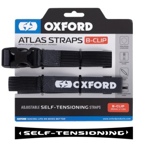 OXFORD PROMOCJA PASY TRANSPORTOWE ATLAS B-CLIP 26mm x 1.2M 2 SZTUKI W ZESTAWIE KOLOR SZARY