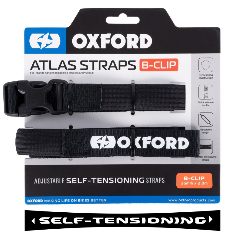 Pasy transportowe Oxford Atlas B-Clip 26mm x 2m - kolor czarny