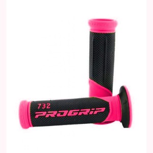 PROGRIP MANETKI PG732 ROAD (22+25MM, DŁ.125MM) KOLOR FUKSJA FLUO/CZARNY (DWUSKŁADNIKOWE)