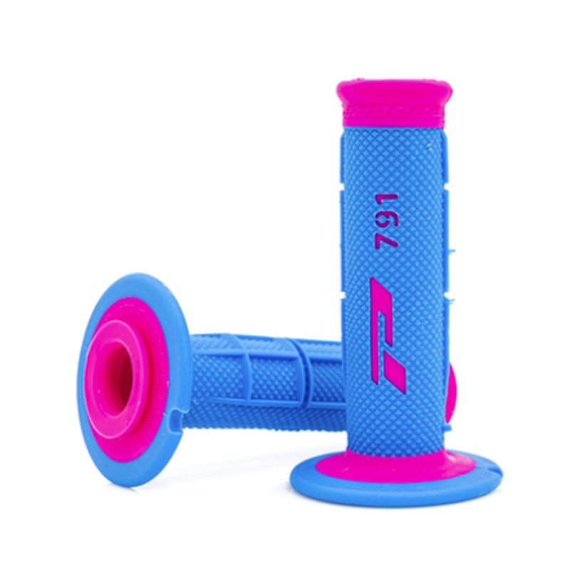 Manetki PROGRIP PG791 OFF ROAD jasno niebieskie/fuxia (22+25mm, dł.115mm)