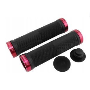 PROGRIP MANETKI PG999 ATV / JET SKI / MTB (22+22MM, DŁ. 120MM) KOLOR CZARNY Z CZERWONĄ BLOKADĄ LOCK-ON (999-107)