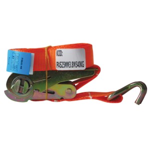 BIKETEC Pas Transportowy z Hakami i Klamrą 25mm x 4m - Wytrzymałość 540kg