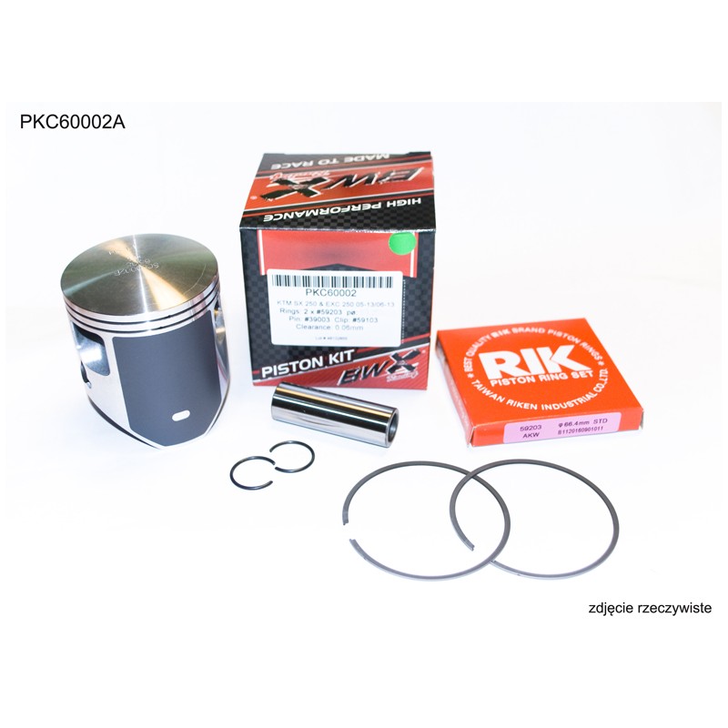Bearing Worx Tłok KTM SX 250 (SX250) '04-'22, EXC 250 (EXC250) '06-'22, (66,34mm) Pierścienie RIK (2szt.)