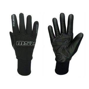 POLEDNIK RĘKAWICE / RĘKAWICZKI SPORTOWE SKÓRZANO-TEKSTYLNE MODEL RSW WINDPROOF CZARNE ROZMIAR XL