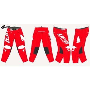 UFO Spodnie Bamber Cross Czerwono-Białe Rozmiar M EU50 US32 - Kolekcja 2024 - Wyprzedaż