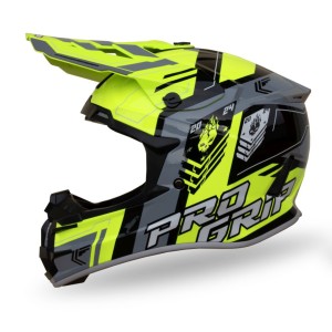 PROGRIP KASK CROSS PG3080 SPIRITS ŻÓŁTY FLUO CZARNY SZARY ROZM. XL