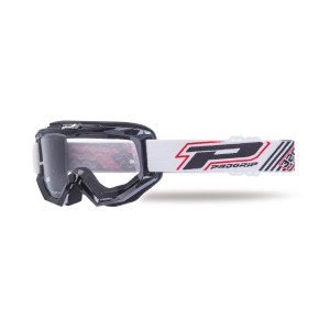 PROGRIP GOGLE PG3201-102 ATZAKI KOLOR CZARNY Z BIAŁYM PASKIEM (SZYBA PG3213 ANTISCRATCH, ANTI UV)