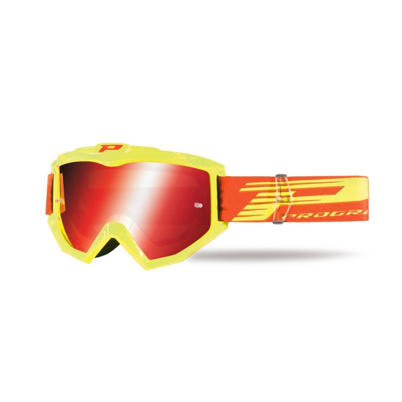 Okulary PROGRIP PG3201-164 żółte fluo, szyba czerwona lustrzana