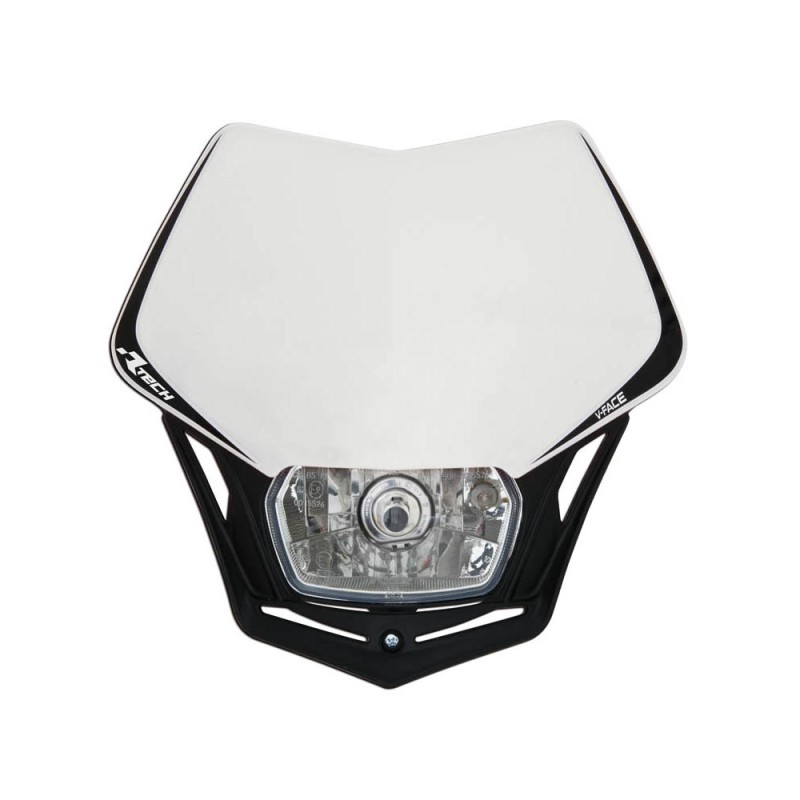 RACETECH (RTECH) LAMPA PRZEDNIA V-FACE KOLOR BIAŁY/CZARNY - oświetlenie do motocykla