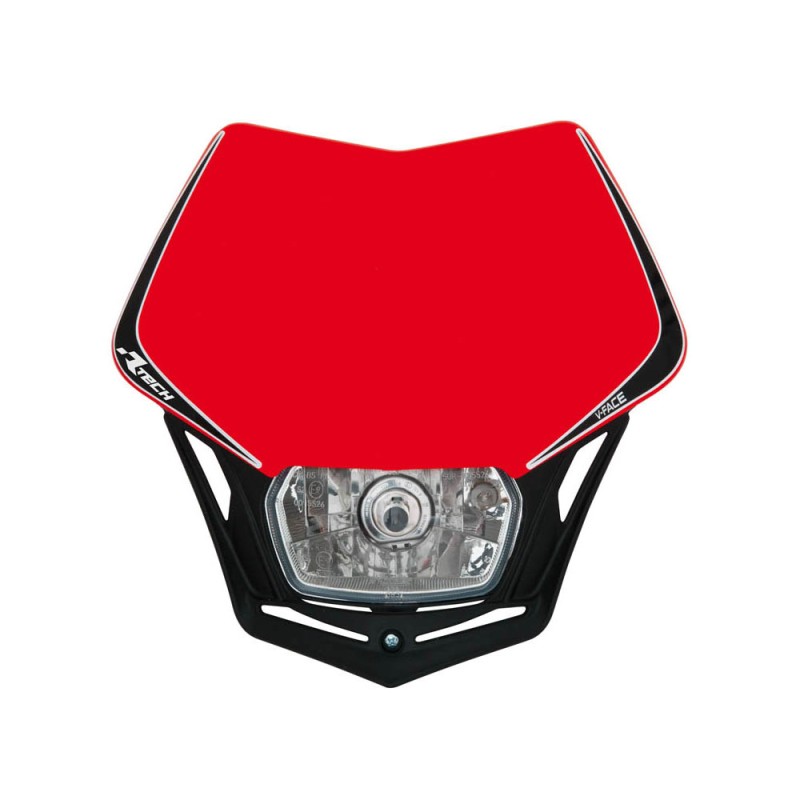 RACETECH (RTECH) LAMPA PRZEDNIA V-FACE KOLOR CZERWONY/CZARNY HUSQVARNA