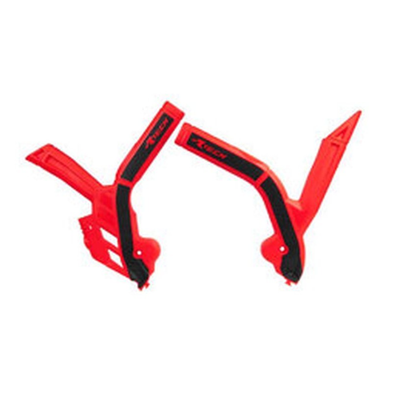 Osłony ramy RACETECH (RTECH) do Honda CRF 450/RX '21 - czerwono-czarne