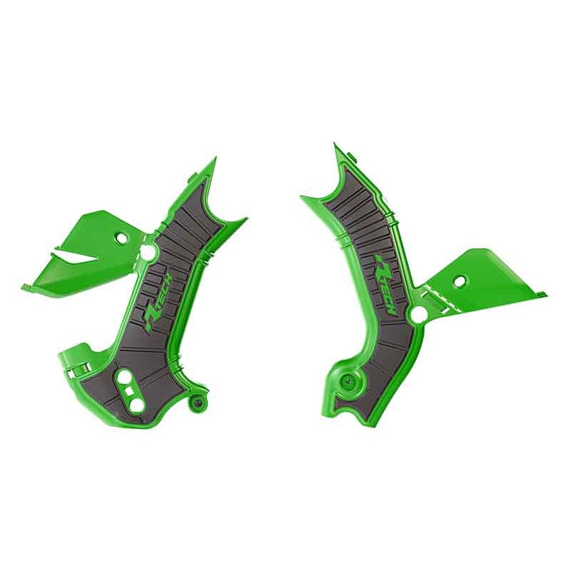 Osłony ramy RACETECH (RTECH) KXF 450 '24-'25, KXF 250 '25 - czarno-zielone