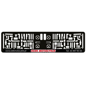 Ramka pod tablicę rejestracyjną samochodu - kolor czarny z logo Olek Motocykle