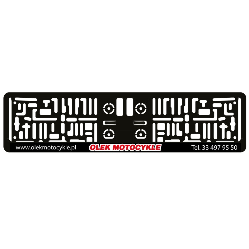 Ramka pod tablicę rejestracyjną samochodu - kolor czarny z logo Olek Motocykle
