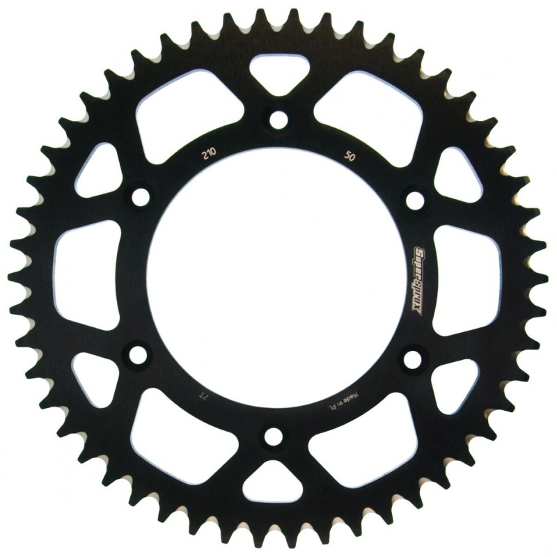 SUPERSPROX ZĘBATKA TYLNA ALUMINIOWA 7075-T6 (ERGAL) 289 50 HONDA CR/CRF/XR '83-'16 (JTR210.50) KOLOR CZARNY