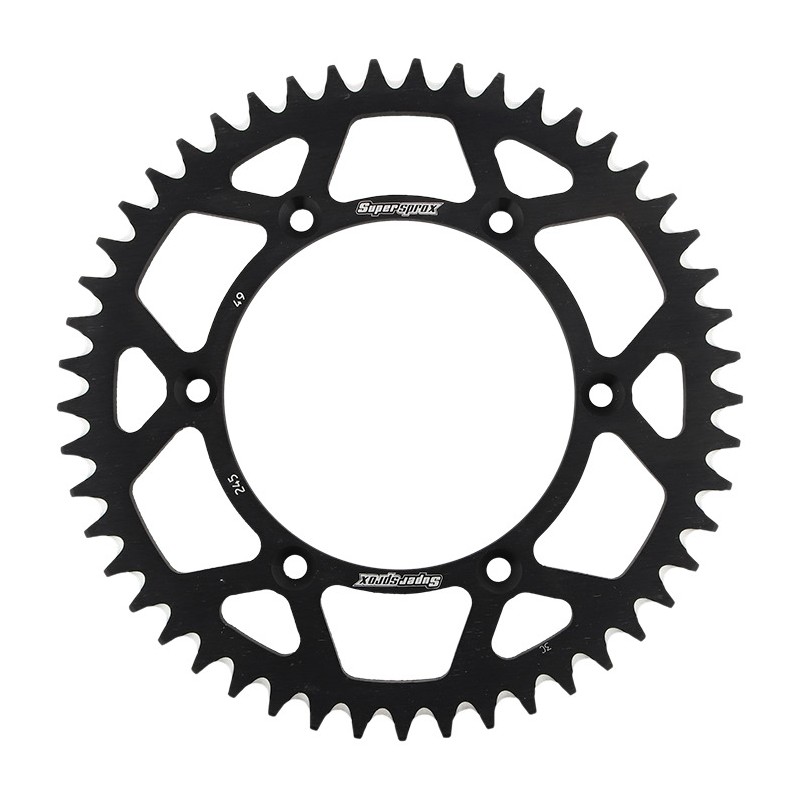 SUPERSPROX ZĘBATKA TYLNA ALUMINIOWA 7075-T6 (ERGAL) 270 49 YAMAHA YZ/YZF '99-'18 (JTR251.49) (JTR245/2.49) KOLOR CZARNY