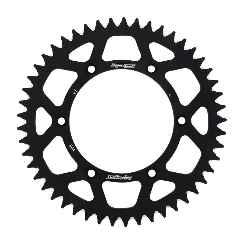 SUPERSPROX ZĘBATKA TYLNA ALUMINIOWA 7075-T6 (ERGAL) 808 49 SUZUKI RM/RMZ (JTR808.49) KOLOR CZARNY