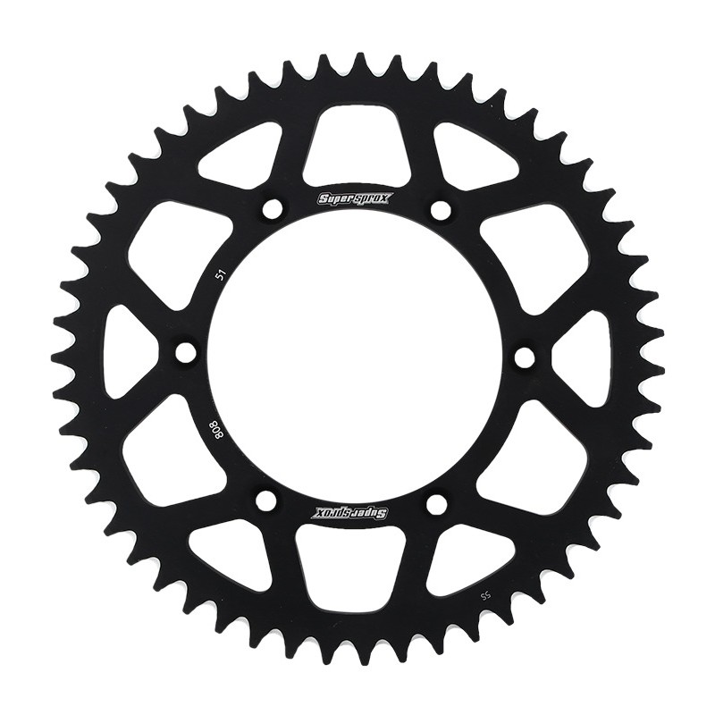 SUPERSPROX PROMOCJA ZĘBATKA TYLNA ALUMINIOWA 7075-T6 (ERGAL) 808 51 SUZUKI RM/RMZ (JTR808.51) KOLOR CZARNY