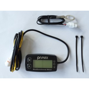 PROMX Licznik motogodzin indukcyjny z obrotomierzem i wskaźnikiem temperatury silnika wodoodporny PR11
