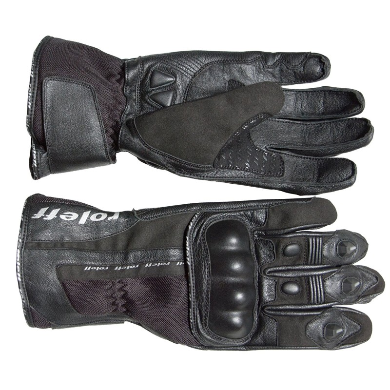 ROLEFF PROMOCJA RĘKAWICE SKÓRZANE LETNIE MODEL RO45 KOLOR CZARNY ROZMIAR L