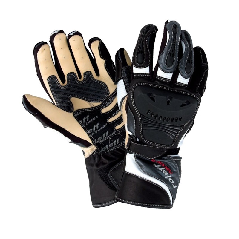 Rękawice sportowe skórzane Roleff RO85 czarno-białe XXL