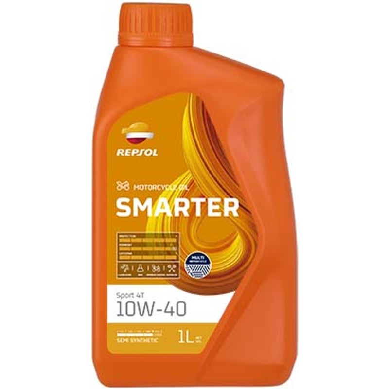REPSOL Olej silnikowy 4T SMARTER SPORT 10W40 1L MA2 PÓŁSYNTETYCZNY (12) - ZASTĘPUJE RP180N51