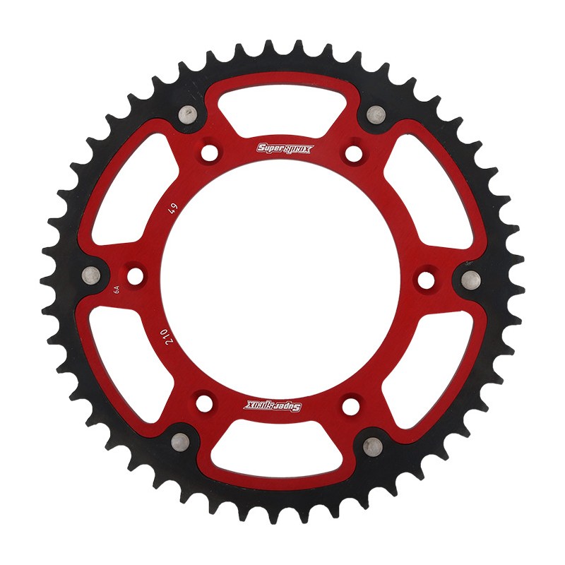 SUPERSPROX ZĘBATKA TYLNA 289 49 STEALTH (STALOWO-ALUMINIOWA) HONDA CR/CRF/XR '83-'16 (JTR210.49) KOLOR CZERWONY