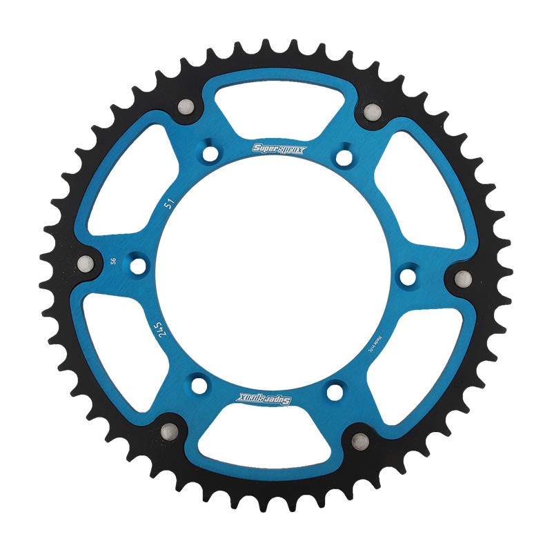 SUPERSPROX ZĘBATKA TYLNA 270 51 STEALTH (STALOWO-ALUMINIOWA) Yamaha YZ/YZF '99-'18 (JTR251.51) (JTR245/2.51) KOLOR NIEBIESKI