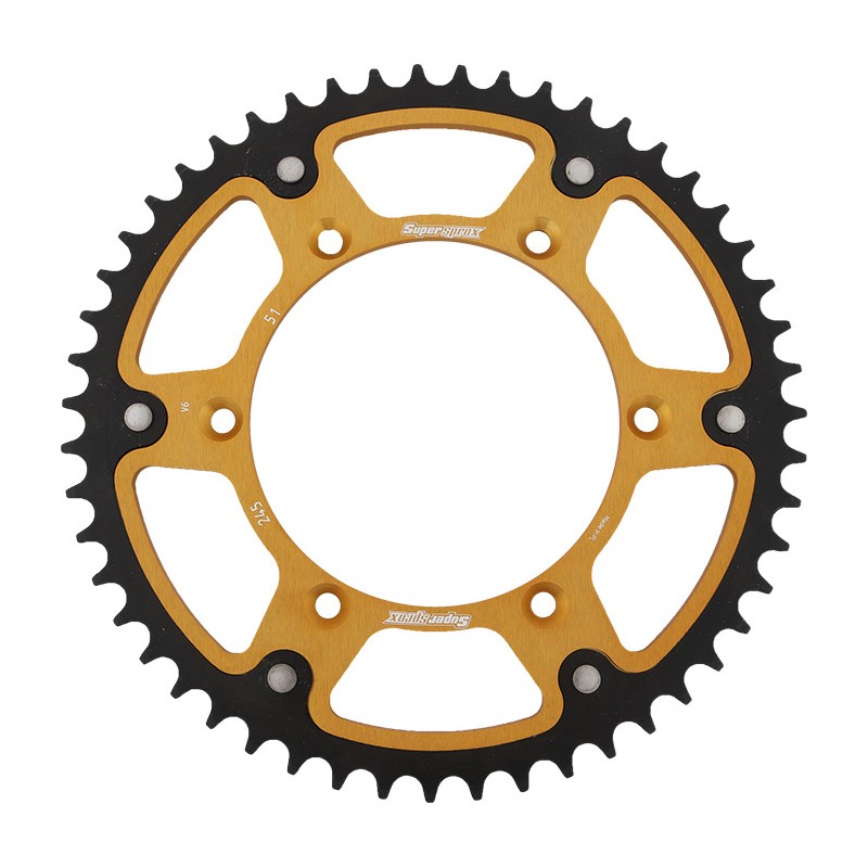 SUPERSPROX ZĘBATKA TYLNA 270 51 STEALTH (STALOWO-ALUMINIOWA) YAMAHA YZ/YZF \'99-\'18 (JTR251.51) (JTR245/2.51) KOLOR ZŁOTY
