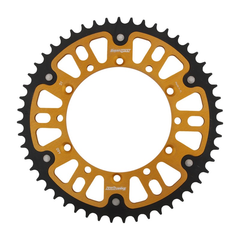 SUPERSPROX PROMOCJA ZĘBATKA TYLNA 489 51 STEALTH (STALOWO-ALUMINIOWA) KAWASAKI KX/KXF '84-18 (JTR460.51) KOLOR ZŁOTY