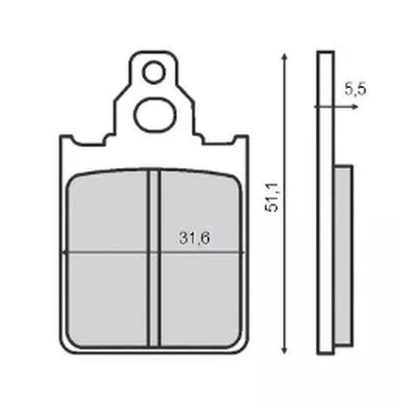 Klocki hamulcowe KYOTO KH186 do Piaggio/Vespa - wyprzedaż, przód