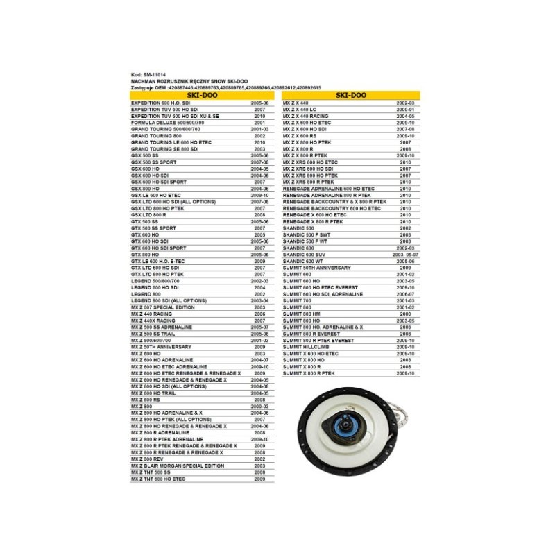 Ręczny rozrusznik do skutera śnieżnego Ski-Doo - SPI Snow