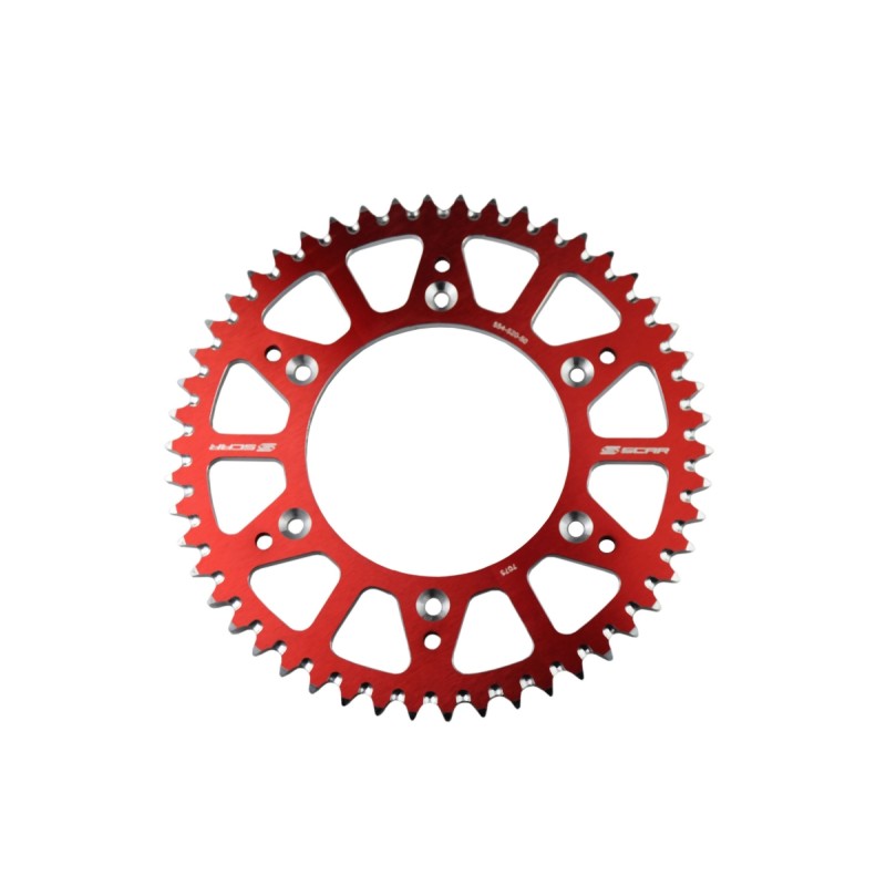 Zębatka tylna aluminiowa SCAR Racing 21050 Honda CR/CRF, CRF 250R '04-'25, CRD 450R '02-'25 Beta RR '13-'25 - kolor czerwony