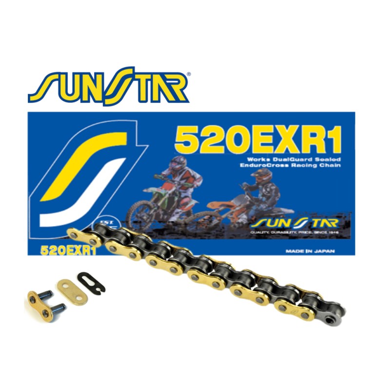 Łańcuch napędowy SUNSTAR 520EXR1-108G Enduro do 450ccm - kolor złoty (520VT2)