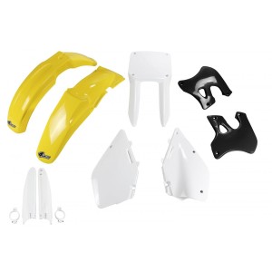 UFO KOMPLET PLASTIKÓW SUZUKI RM 125 '96-'98 OEM ZÓŁTY/BIAŁY/CZARNY