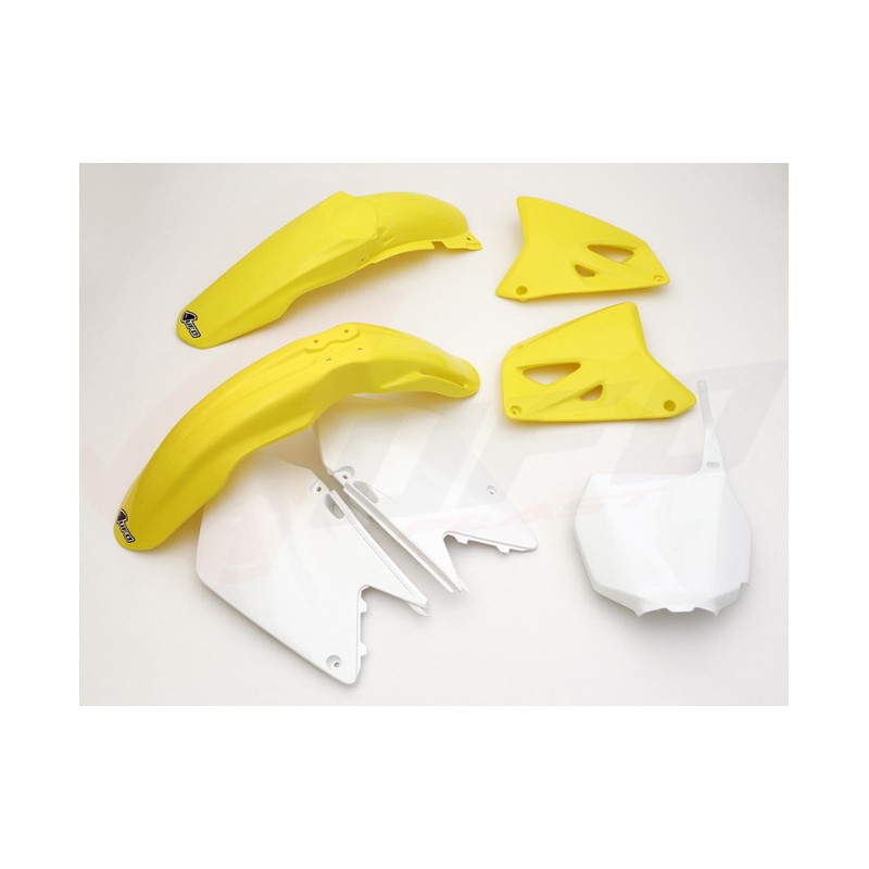 Komplet plastików Suzuki RM 125/250 '01-'22 - kolor OEM (biały/żółty)