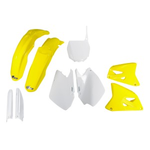 UFO KOMPLET PLASTIKÓW SUZUKI RM 125 / 250 '06-'24 BIAŁY / ŻÓŁTY