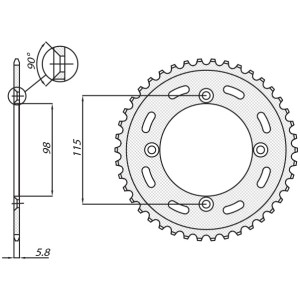 Zębatka tylna do KTM SX 65 '12-'15 (JTR894.48) - SUNSTAR